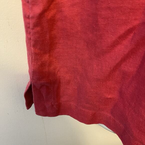 J. Jill 100% Linen Womens L Tank Top Fuchsia Pink Sleeveless Beach Summer Resort - Picture 6 of 7